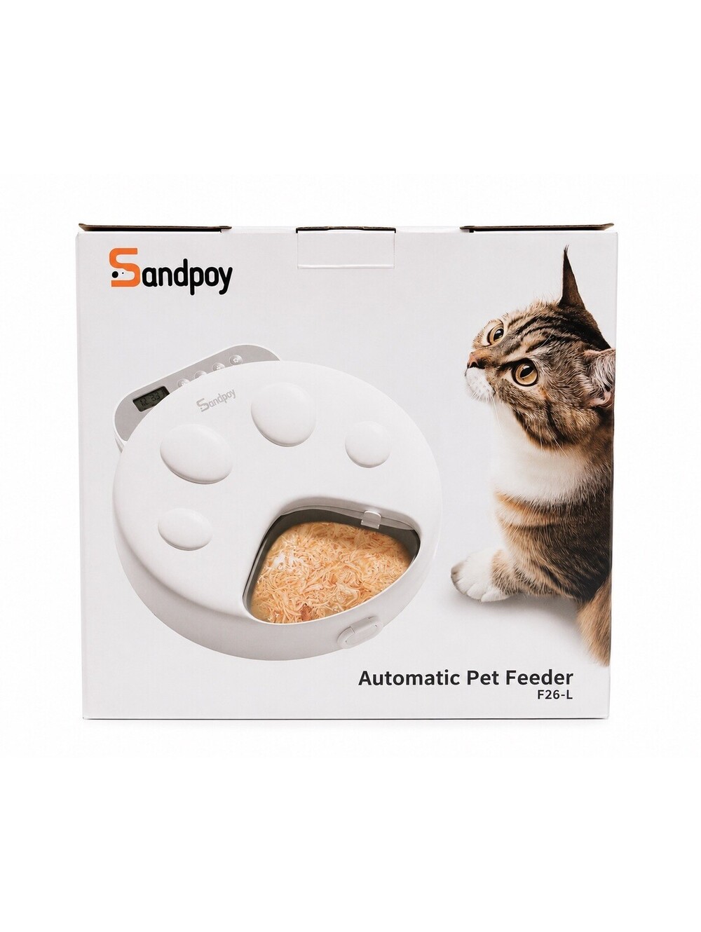 New SANDPOY F26-L Automatic Cat Feeder Wet Food Cordless Pet Food Dispenser